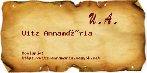 Uitz Annamária névjegykártya