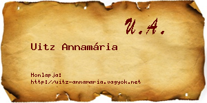 Uitz Annamária névjegykártya